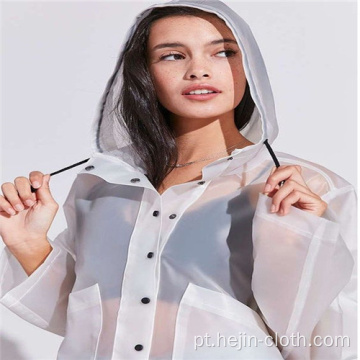 Traje de chuva em pvc adulto translúcido branco